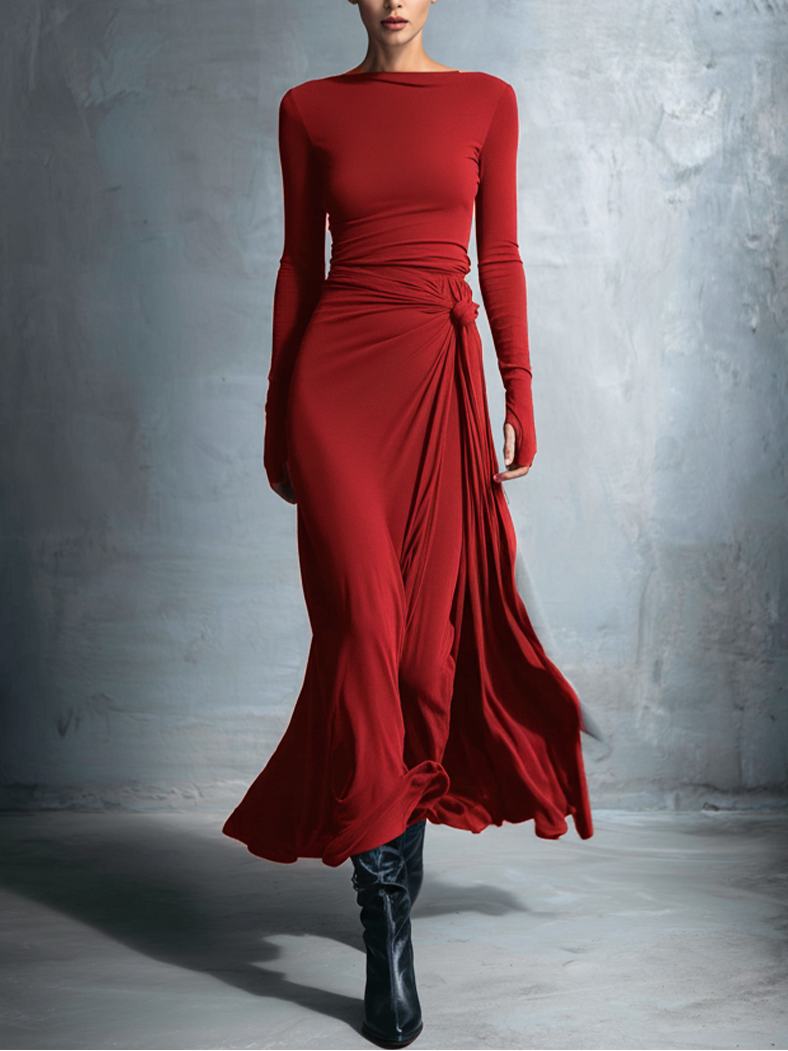 Noémie - Vestido Maxi con Nudo Lateral