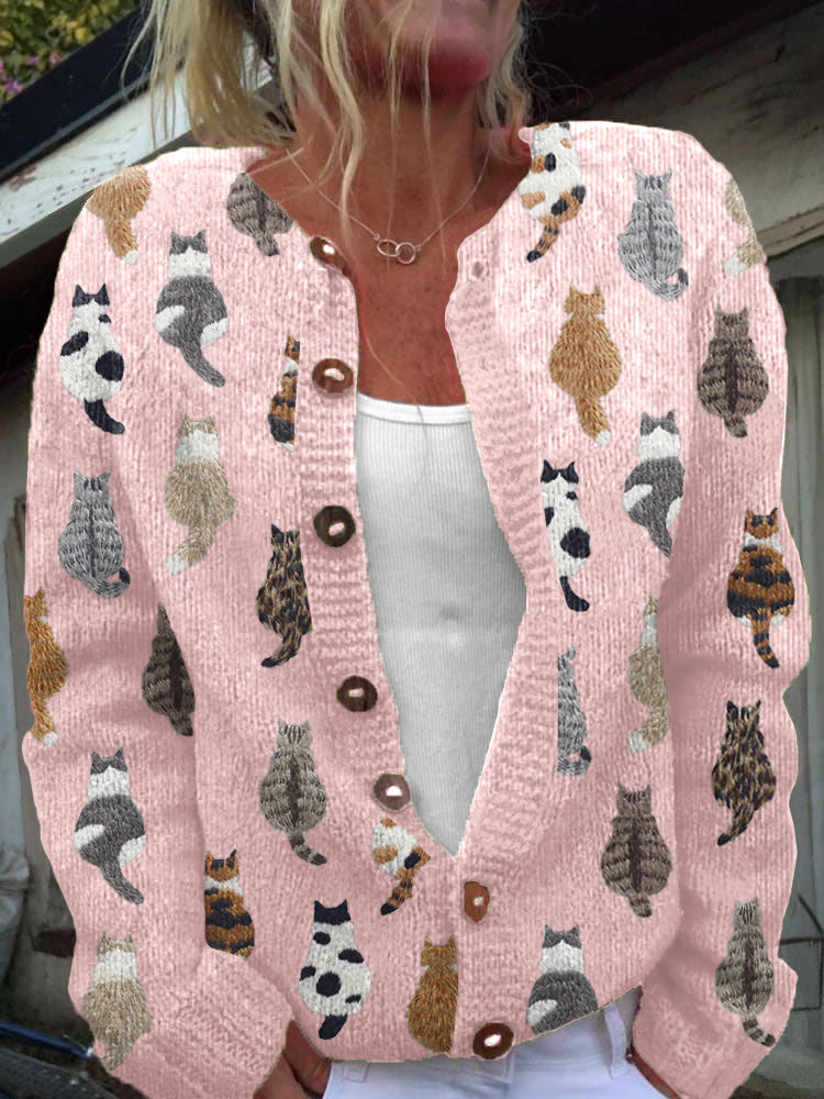 Sofia - Cárdigan con Estampado de Gatos