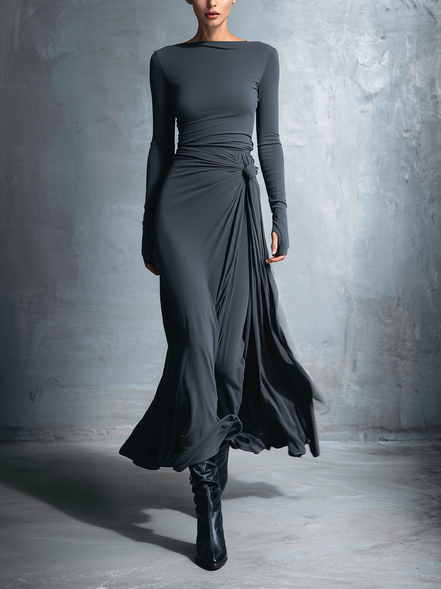 Noémie - Vestido Maxi con Nudo Lateral