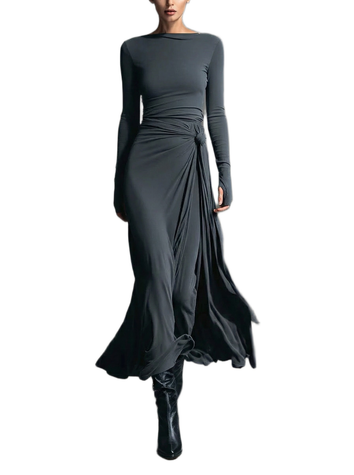 Noémie - Vestido Maxi con Nudo Lateral