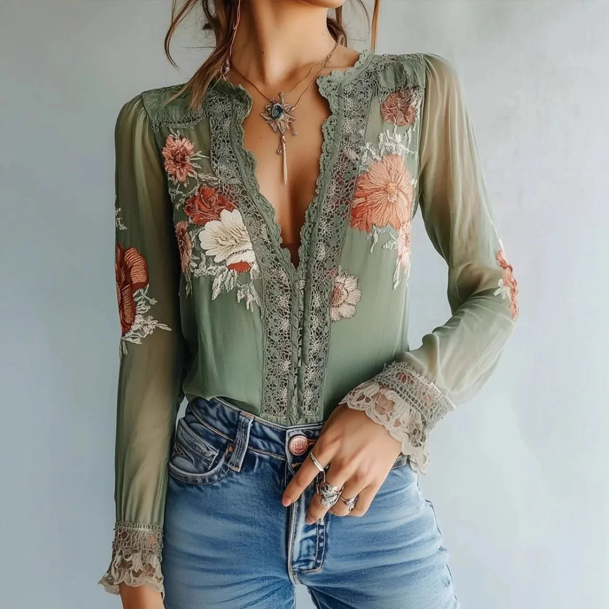 Elena | Blusa Bordada Floral