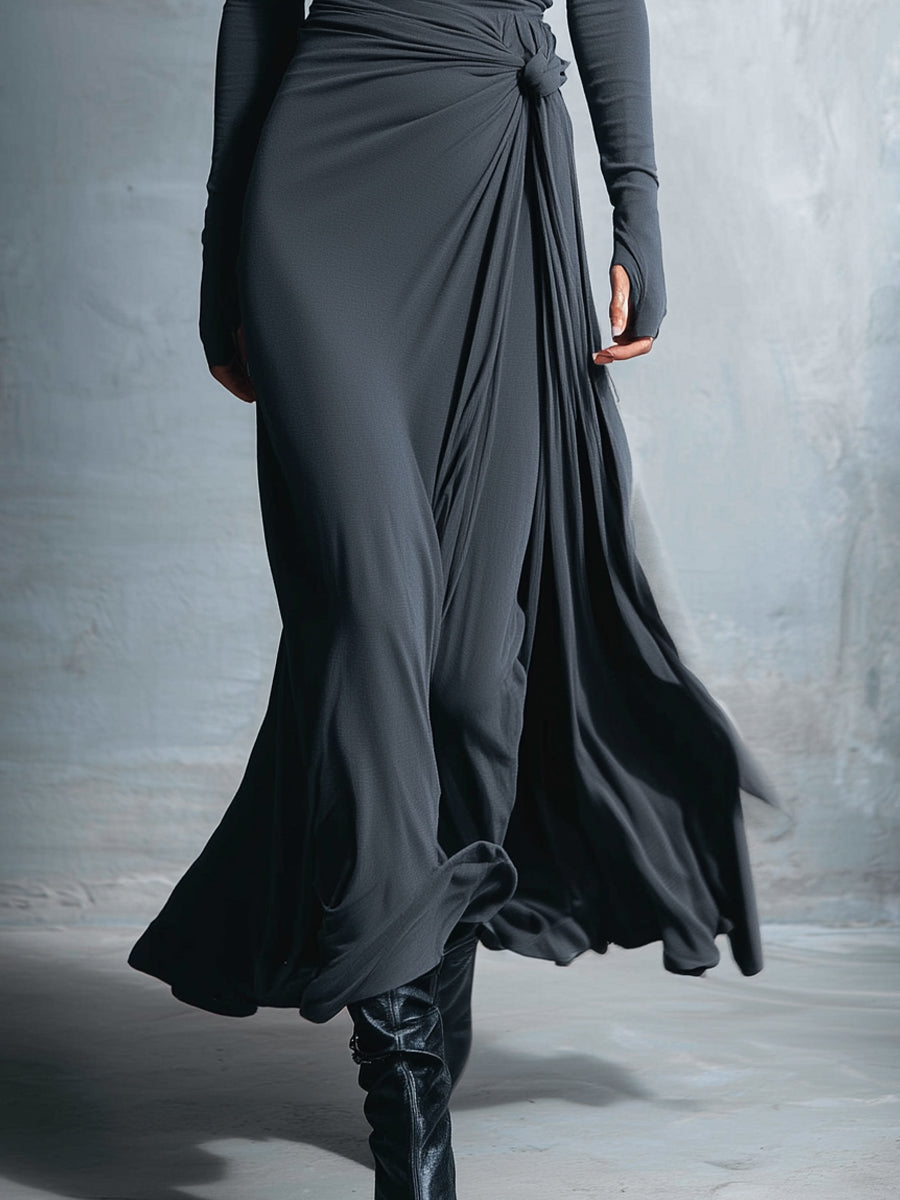 Noémie - Vestido Maxi con Nudo Lateral