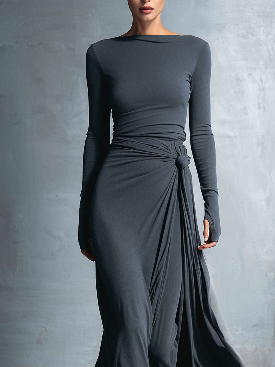 Noémie - Vestido Maxi con Nudo Lateral