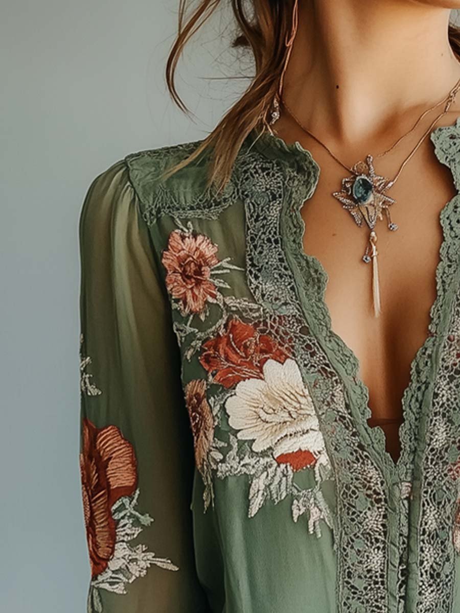 Elena | Blusa Bordada Floral