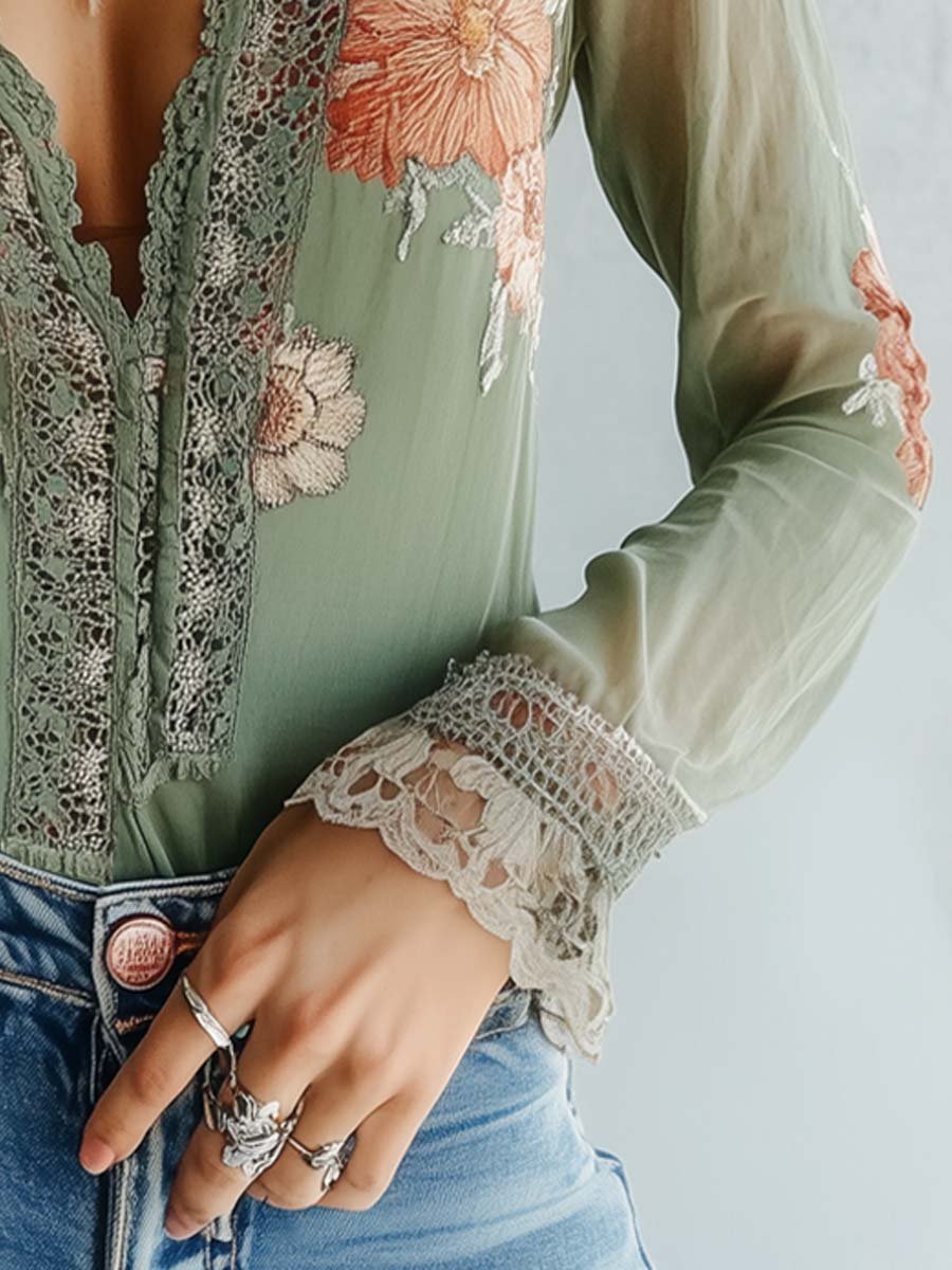 Elena | Blusa Bordada Floral