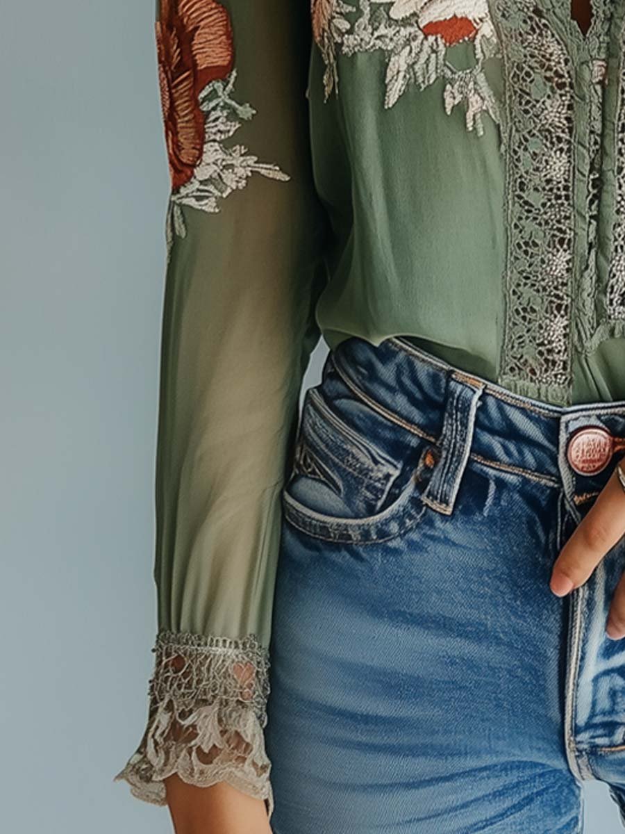 Elena | Blusa Bordada Floral