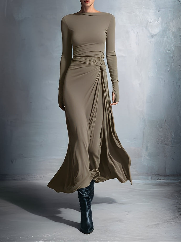 Noémie - Vestido Maxi con Nudo Lateral